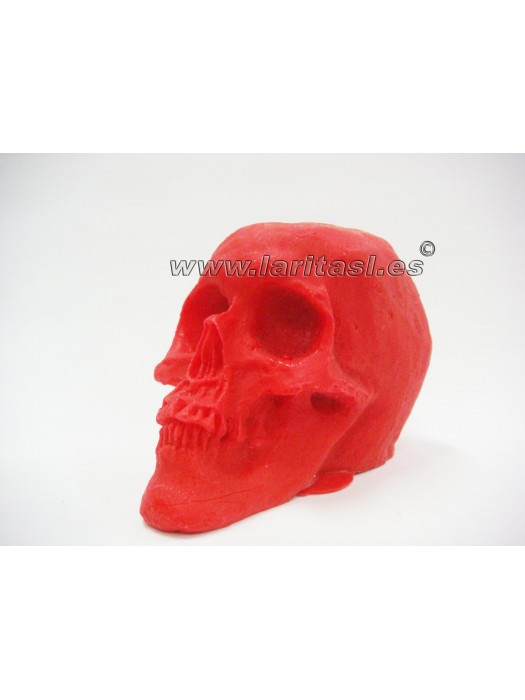 Figura Cera Calavera Roja Grande